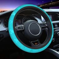 🐾 stylish turquoise dog paw steering wheel covers - ideal car accessories for men, women & girls (15 inches) логотип