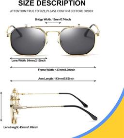 img 2 attached to 🕶️ Dollger Steampunk Double Polarized Sunglasses