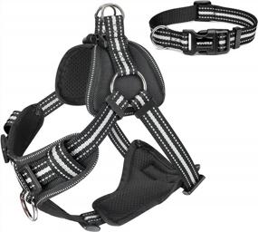 img 4 attached to WINSEE No Pull Dog Harness, Step In Dog Harness With A Dog Collar, Chest Adjustable Soft Padded Vest, Reflective No Escape Harness Easy Running Walking For Small, Medium, Large, Extra-Large Dogs
