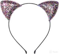 sparkle in style with anna belen girls' kitty glitter cat ears headband logo