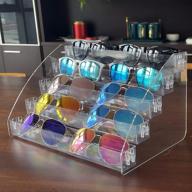 clear eyeglasses display case sunglasses organizer tray box tabletop holder stand - 5 layer minesign sticker display логотип