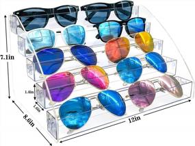img 3 attached to Clear Eyeglasses Display Case Sunglasses Organizer Tray Box Tabletop Holder Stand - 5 Layer MineSign Sticker Display