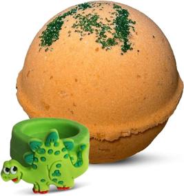 img 1 attached to Natural Bubble Bath Bomb For Kids With Surprise Dinosaur Ring Toy - Moisturizing Coconut And Olive Oils - Safe For Sensitive Skin - Sweet Orange Aroma - Perfect Gift In A Giftable Box