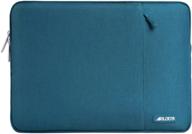 сумка для ноутбука mosiso из полиэстера с карманом - совместима с macbook air 13 дюймов m2 a2681 m1 a2337 a2179 a1932 / pro 13 m2 m1 a2338 a2251 a2289 a2159 a1989 a1706 a1708 - вертикальный глубокий бирюзовый чехол логотип