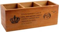 держатель пульта дистанционного управления coideal wood - винтажный старый деревянный настольный органайзер для хранения офисного стола (24 x 10 x 10 см) логотип