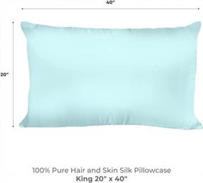 img 3 attached to King Size Aqua Charmeuse Hypoallergenic Spasilk Pure Silk Pillowcase
