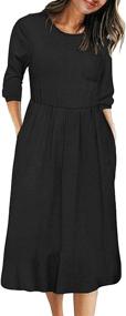 img 4 attached to MEROKEETY Womens Balloon Striped Pockets Women's Clothing ~ Dresses