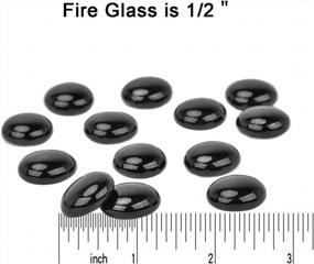 img 2 attached to Mr. Fireglass 1/2 "Светоотражающие стеклянные бусины для камина, ямы для костра и ландшафтного дизайна, 10 фунтов, блестящий оникс, черный