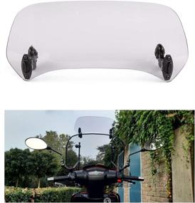 img 4 attached to 🏍️ Enhance Your Ride with DUILU Motorcycle Windshield Extension: Universal Adjustable Clip-on Windscreen Spoiler Deflector in Smoke (Small)