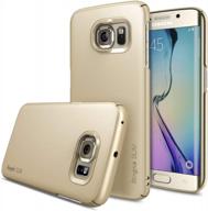 protect your galaxy s6 edge with ringke slim case - snug-fit, lightweight, and sleek design with royal gold finish logo