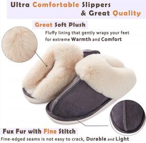 img 1 attached to Ultimate Comfort And Style: Women'S Memory Foam Slip-On House Slippers For Indoors And Outdoors