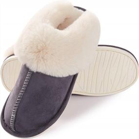 img 2 attached to Ultimate Comfort And Style: Women'S Memory Foam Slip-On House Slippers For Indoors And Outdoors