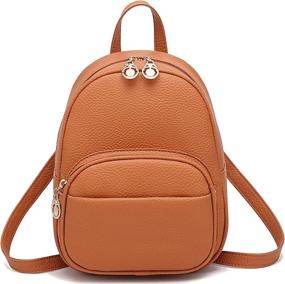 img 4 attached to 🎒 Stylish Barsine Leather Multiple Pockets Backpack Women's Handbags & Wallets: The Perfect Fashionable Backpack