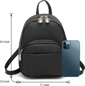 img 2 attached to 🎒 Stylish Barsine Leather Multiple Pockets Backpack Women's Handbags & Wallets: The Perfect Fashionable Backpack