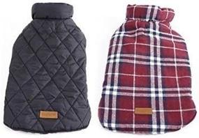 img 1 attached to 🐶 Reversible Water Resistant Plaid Dog Coat Jacket by Pet Labs