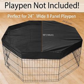 img 2 attached to 🐶 Versatile Double-Sided Dog Playpen Cover | Indoor & Outdoor Pet Pen Cover | Protects Dogs from Sun/Rain, Escape-Proof | Fits 24-inch Wide 8-Panel Exercise Pens | Black