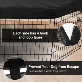 img 1 attached to 🐶 Versatile Double-Sided Dog Playpen Cover | Indoor & Outdoor Pet Pen Cover | Protects Dogs from Sun/Rain, Escape-Proof | Fits 24-inch Wide 8-Panel Exercise Pens | Black