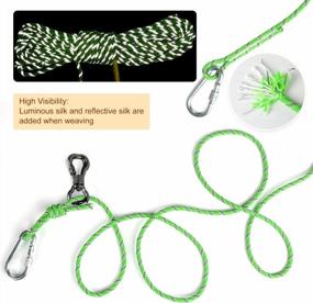 img 2 attached to XiaZ 50FT Portable Dog Tie-Out Cable For Camping And Outdoor Activities - Overhead Trolley System For Dogs Up To 300Lbs, Quick 5 Minute Set-Up, Ideal For Yard, Parks, And Events - Green