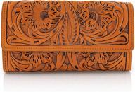 mauzari geneva womens tooled leather women's handbags & wallets ~ wallets logo