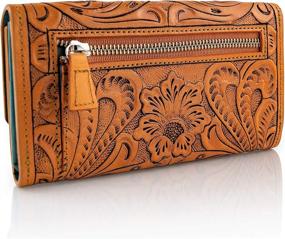 img 2 attached to Mauzari Geneva Womens Tooled Leather Women's Handbags & Wallets ~ Wallets