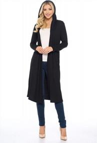 img 3 attached to Stay Chic And Cozy With Isaac Liev'S Long Sleeve Open Front Hoodie Cardigan For Women!
