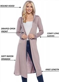 img 1 attached to Stay Chic And Cozy With Isaac Liev'S Long Sleeve Open Front Hoodie Cardigan For Women!
