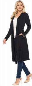 img 4 attached to Stay Chic And Cozy With Isaac Liev'S Long Sleeve Open Front Hoodie Cardigan For Women!