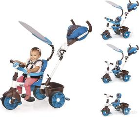 img 4 attached to 🚲 Little Tikes 4-in-1 Trike Ride On: Blue/White, Sports Edition - Ultimate Fun for Kids!