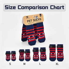 img 2 attached to 🐾 Stylish Non Slip Dog Socks & Cat Socks for Pet Paw Protection on Hardwood Floors - 2 Pairs - Soft and Durable - Suitable for Small to Medium Dogs