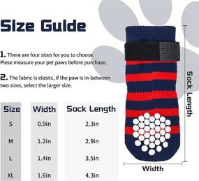 img 3 attached to 🐾 Stylish Non Slip Dog Socks & Cat Socks for Pet Paw Protection on Hardwood Floors - 2 Pairs - Soft and Durable - Suitable for Small to Medium Dogs