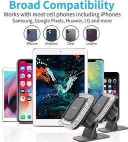 img 1 attached to 📲 [2 Pack] Thick Case & Heavy Phone Friendly Magnetic Phone Mount for Car - Bling Dashboard Phone Holder, Universal Hands Free Crystal Car Mount Magnet, Fits All Smartphones & Mini Tablets