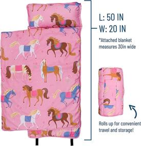 img 1 attached to Cozy And Durable Nap Mat For Kids: Wildkin Microfiber With Reusable Pillow In Cute Horses Design For Daycare And Preschool