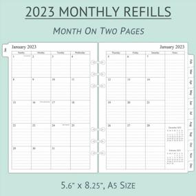 img 3 attached to 2023 Monthly Planner Refill For A5 Binder, Two Page Per Month, January 2023 - December 2023, 5.6"X8.3", 6-Hole Punched