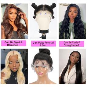 img 1 attached to 13X4 Lace Front Human Hair Wigs Straight Wigs HD Transparent Lace Frontal Wigs With Baby Hair 150% Density Brazilian Virgin Human Hair Wigs For Black Women Pre Plucked Bleached Knots 16 Inch