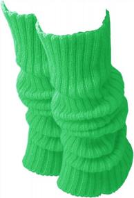 img 3 attached to Cable Knit Leg Warmers For Women: 80S Style Crocheted Long Socks