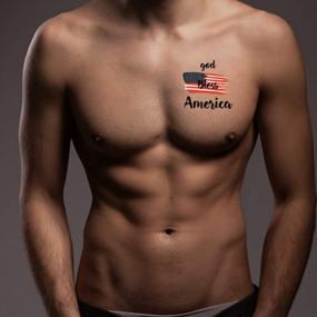 img 1 attached to Show Your Patriotic Side With God Bless America Temporary Tattoos - Removable, Waterproof & Fashionable DIY Body Art Stickers For All Ages And Genders
