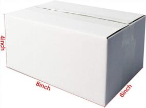 img 2 attached to PETAFLOP 8X6X4 Shipping Box, White Mailing Corrugated Cardboard Boxes For Packing Small Business, 25 Pack