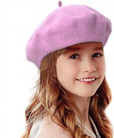 img 4 attached to Classic French Wool Beret Hat For Girls By Bonaweite - Stylish And Warm Beanie Cap