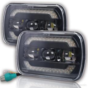 img 4 attached to 🌞 Sinoparcel H6054 Led Headlights: DOT Approved High/Low Sealed Beam with DRL and Turn Signal - Halogen Replacement (6500K) - Pack of 2