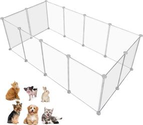 img 4 attached to 🐾 Portable Pet Playpen for Small Animals: Ideal Fence Yard for Guinea Pigs, Bunnies, Ferrets, Mice, Hamsters, Hedgehogs, Puppies, and Turtles