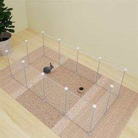 img 3 attached to 🐾 Portable Pet Playpen for Small Animals: Ideal Fence Yard for Guinea Pigs, Bunnies, Ferrets, Mice, Hamsters, Hedgehogs, Puppies, and Turtles