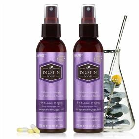 img 4 attached to HASK Thickening BIOTIN 5-In-1 Leave In Conditioner Spray For All Hair Types, Color Safe, Gluten Free, Sulfate Free, Paraben Free - BIOTIN 2 PIECE SET