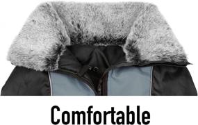 img 2 attached to Taglory Dog Winter Coats: Waterproof Reflective Zip-Up Dog Jacket with Furry Collar - Grey, 2XL