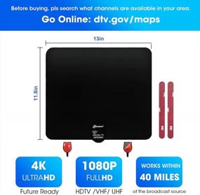 img 2 attached to Chaowei 40-Mile Indoor TV Antenna With Multi-Directional Leaf Depol, 16.5FT Coaxial Cable, For Receiving VHF UHF Freeview Channels On Smart TV 4K 1080P