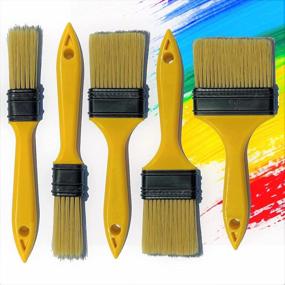 img 4 attached to PANCLUB Paint Brushes For Walls 5 Pcs, Chip Brush Set, 1, 1, 2, 2, 3 Inch Chalk Paint Brush For Furniture, Wax Brush, Disposable Brush, Trim Paint Brushes, Varnish Brush