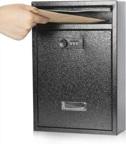 img 4 attached to KYODOLED Combination Locking Wall Mount Mailbox For Outdoors - Large Security Key Drop Box, Measuring 12.59H X 8.46L X 3.35W Inches In Black