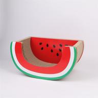 large watermelon cat scratching lounge bed - cardboard scratcher pad for cats - interactive cat toy logo