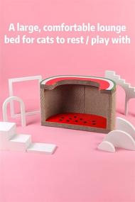 img 2 attached to Large Watermelon Cat Scratching Lounge Bed - Cardboard Scratcher Pad for Cats - Interactive Cat Toy