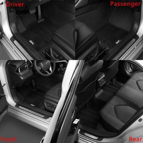 img 3 attached to 🚗 3W TPE All-Weather Custom Fit Floor Mats for Toyota Camry 2018-2022 - Full Set Car Liners in Black (Not for Hybrid Model), Compatible with New Model Only, First and Second Row Floor Liner