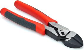 img 3 attached to Crescent 8" Diagonal Compound Action Dual Material Cutting Plier - CCA5428 , Red